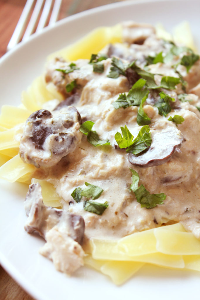 Slow Cooker Chicken Stroganoff from Scratch