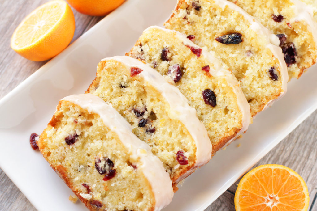 Low FODMAP Iced Orange Cranberry Bread