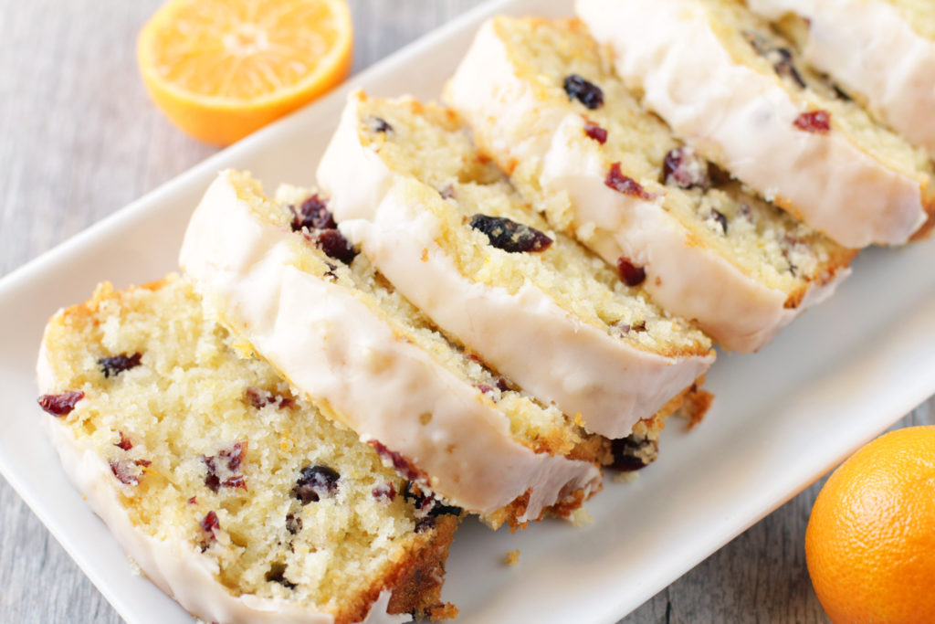Low FODMAP Iced Orange Cranberry Bread