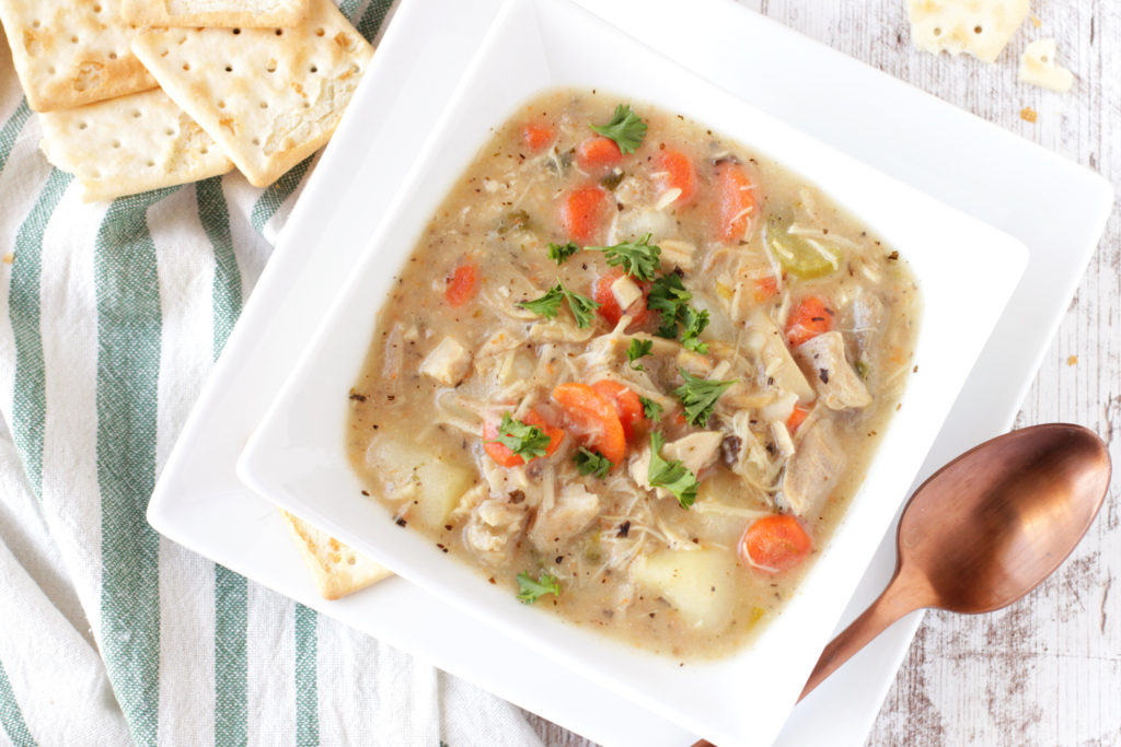 Low FODMAP Leftover Turkey & Potato Soup