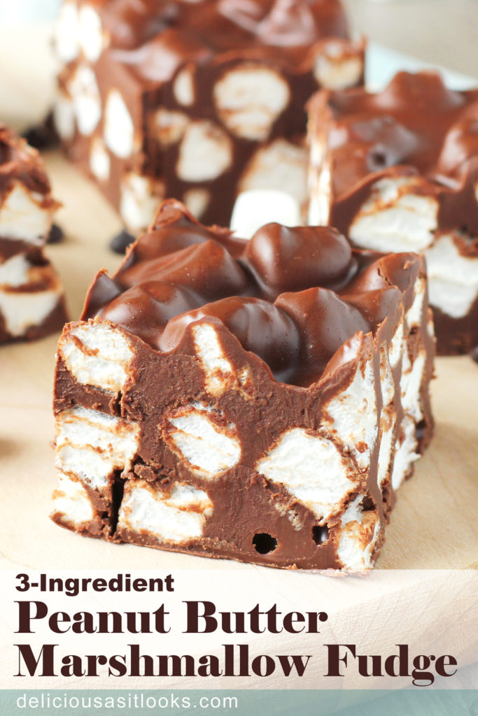 3-Ingredient Peanut Butter Marshmallow Fudge