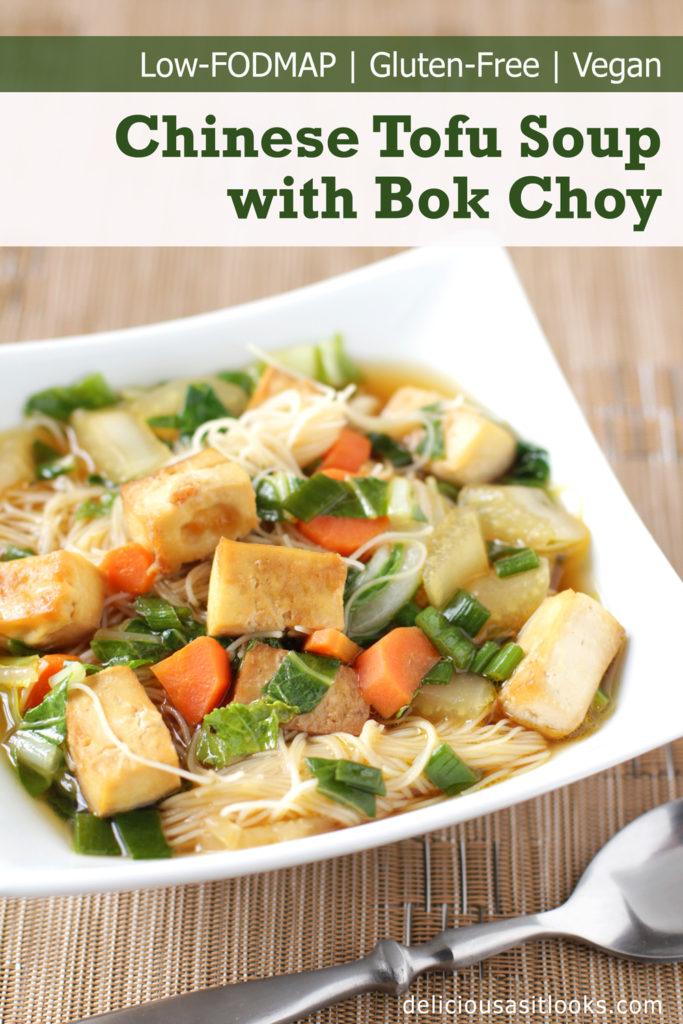 Low FODMAP Chinese Tofu Soup with Bok Choy