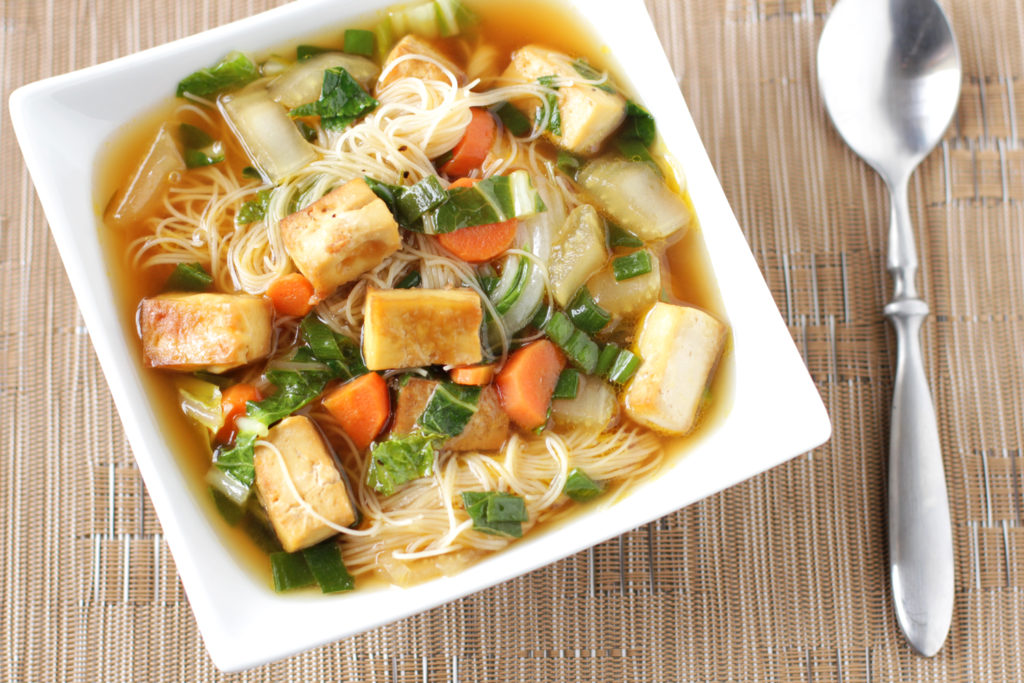 Low FODMAP Tofu Soup with Bok Choy