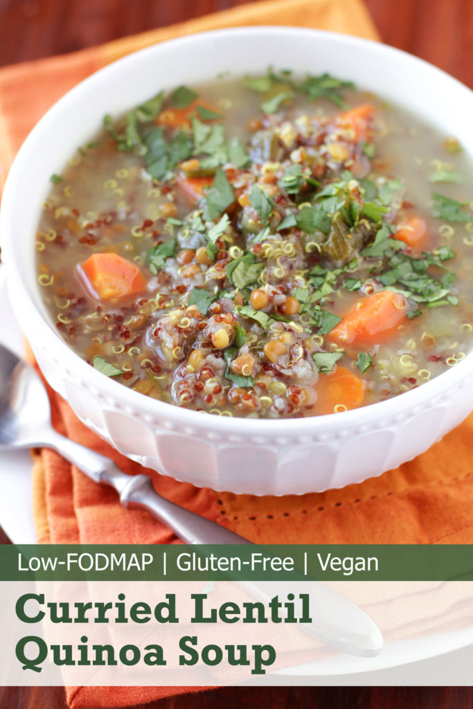 Low FODMAP Curried Lentil Quinoa Soup