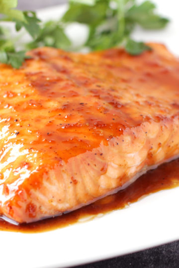 Low FODMAP Bourbon Orange Glazed Salmon