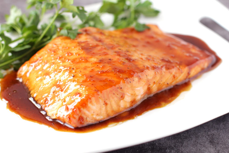 Low FODMAP Bourbon Orange Glazed Salmon