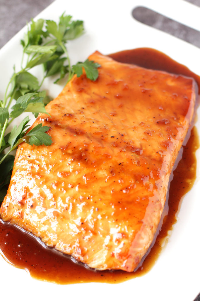 Low FODMAP Bourbon Orange Glazed Salmon