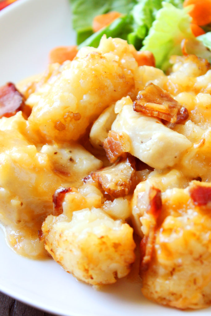 Cheesy Chicken Bacon Tater Tot Casserole