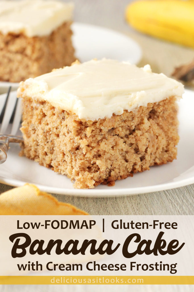 Low FODMAP Banana Cake with Cream Cheese Frosting