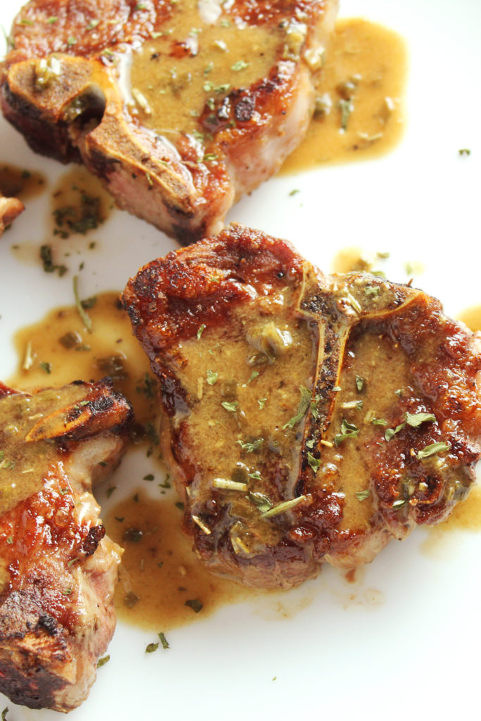 Low FODMAP Seared Lamb Chops with Dijon-Herb Pan Sauce