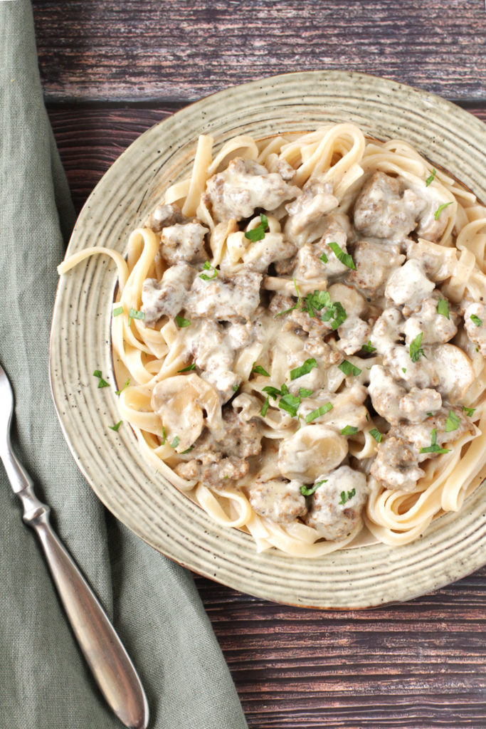Low FODMAP Classic Beef Stroganoff