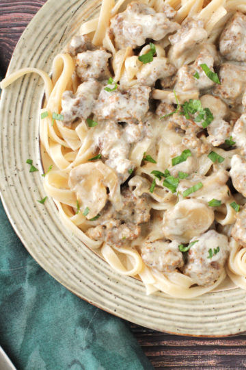 Low FODMAP Classic Beef Stroganoff
