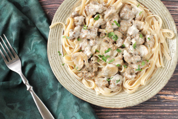 Low FODMAP Classic Beef Stroganoff