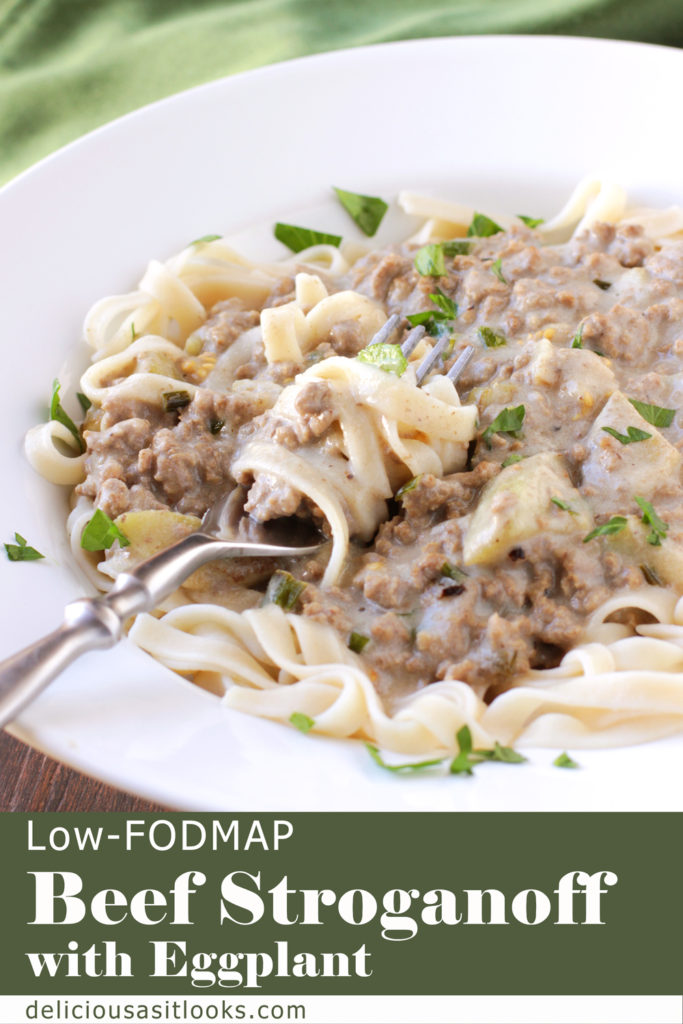 Low FODMAP Beef Stroganoff with Eggplant