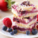 Low FODMAP Triple Berry Crumb Bars