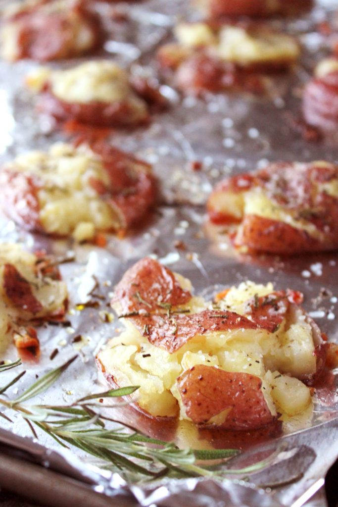 Low FODMAP Smashed Roasted Potatoes