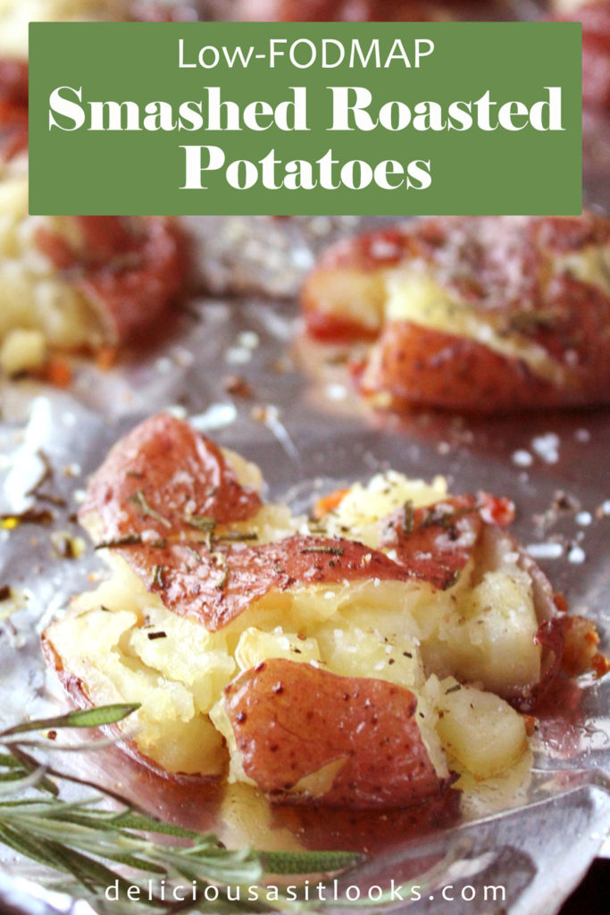Low FODMAP Smashed Roasted Potatoes
