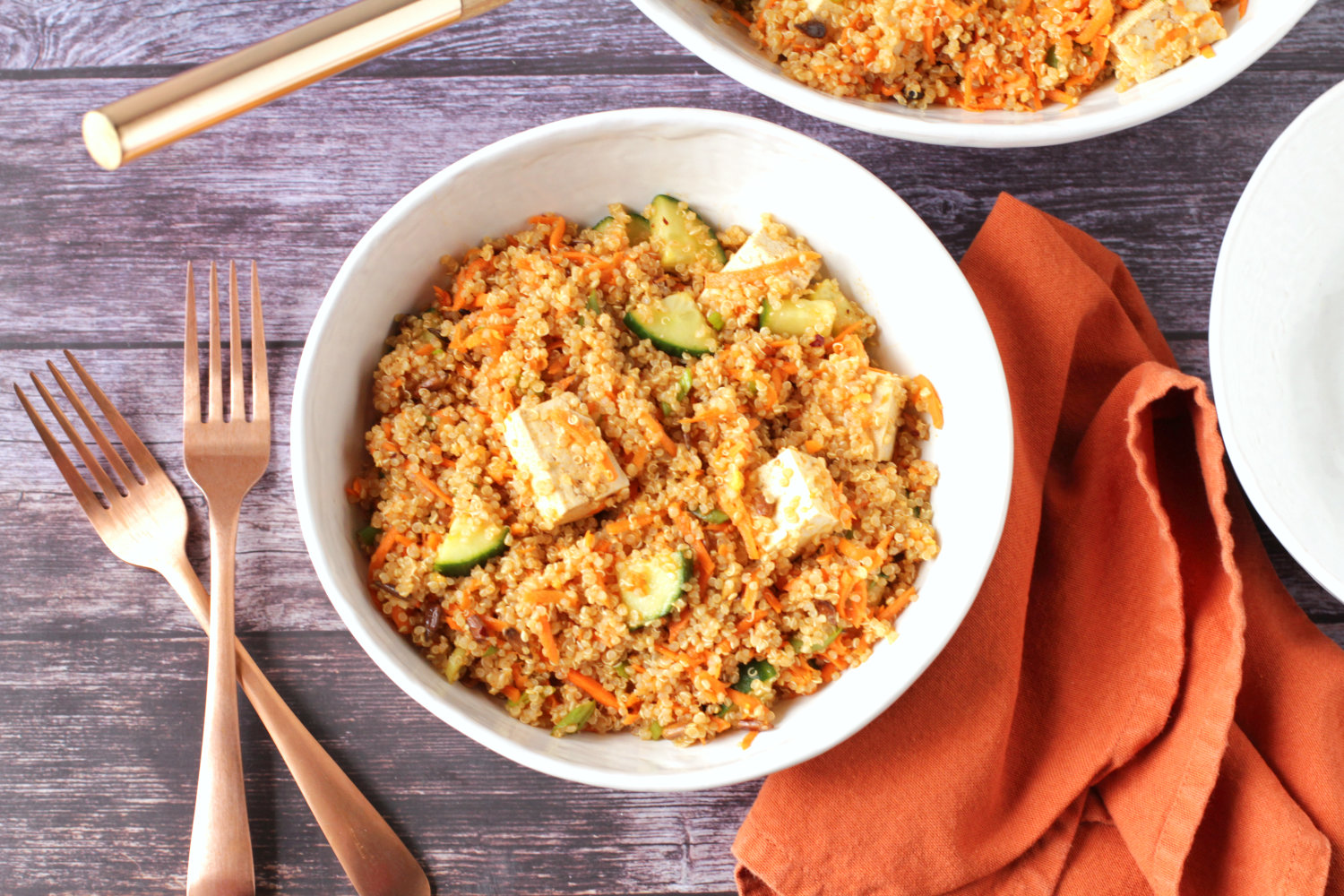 Low-FODMAP Carrot Quinoa Salad with Tofu