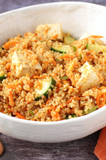 Low-FODMAP Carrot Quinoa Salad with Tofu